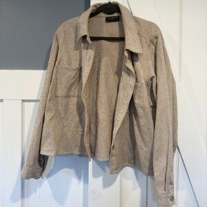 Lane Bryant Relaxed Front Button Cropped Shacket